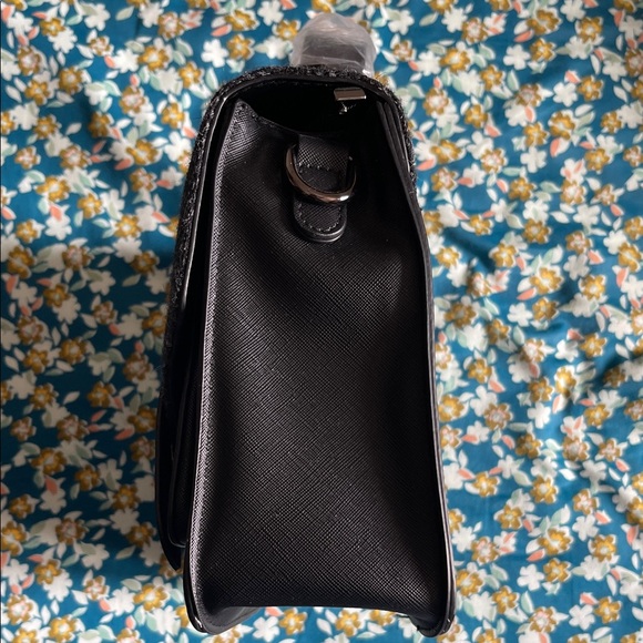 Harris Tweed Irish/Scottish Black and Gray Crossbody Bag - Picture 7 of 8